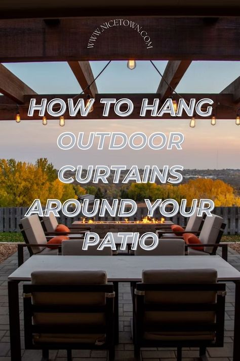 Hanging Outdoor Curtains, Hang Outdoor Curtains, Patio Curtain Ideas, Patio Drapes, Curtains Or Shades, Curtains For Patio, Outdoor Curtain Rods, Hanging Drapes, Gazebo Curtains