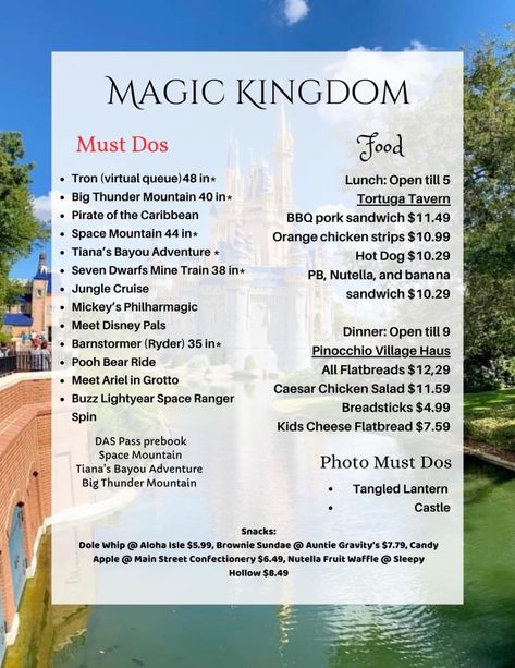 Magic Kingdom Quick Service, Disney World Itinerary, Disney Savings, Disney Bucket List, Disney World Tips, Seven Dwarfs Mine Train, Disney Honeymoon, Disneyland Planning, Orlando Theme Parks