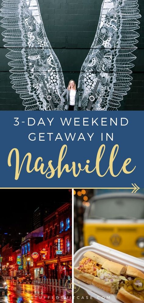 Best things to do Nashville TN on a  romantic 3-day weekend getaway - The Gulch wall mural, food tour restaurants, and Broadway nightlife To Do Nashville, Best Weekend Getaways, Nashville Trip, Romantic Weekend Getaways, Romantic Vacations, Food Tour, Romantic Weekend, Destination Voyage, Usa Travel Destinations