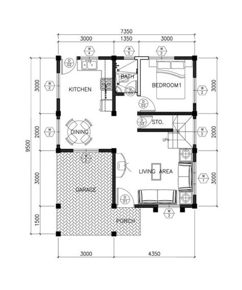 Sarah is a dramatic open to below two storey house plan with 3 bedrooms and 3 bathrooms. It can be built in a lot with a minimum area of 147 sq.m. and a minimum lot frontage of 10.5 meters with min… Small Two Story House Plans, Small Two Story House, Small House Designs, House Plan Ideas, Two Storey House Plans, Duplex Floor Plans, Two Story House Design, 2 Storey House Design, 2 Storey House