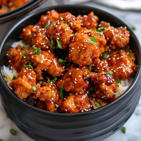 Crispy Air Fryer General Tso's Chicken Recipe Healthy General Tso Chicken Air Fryer, Chinese Food Recipes Air Fryer, General Tao Chicken Air Fryer, Chinese Chicken Recipes Air Fryer, Asian Chicken Recipes Air Fryer, Air Fryer General Tso Chicken, General Tso Chicken Air Fryer, Crispy Chicken Air Fryer, Gluten Free General Tso Chicken