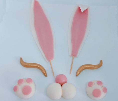 Bunny Party Decor, Rabbit Cake Topper, Bunny Cake Topper, Flori Fondant, Bunny Birthday Cake, Chocolate Hazelnut Cake, Topper Fondant, Bunny Birthday Party, Easter Bunny Cake