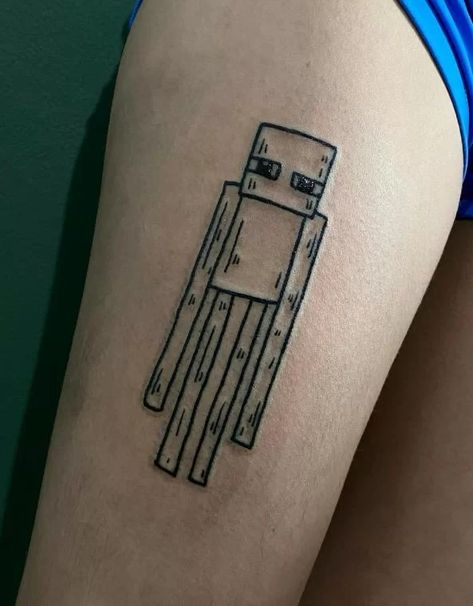 20 Best Minecraft Tattoos and Tattoo Ideas - NSF - Magazine Simple Minecraft Tattoo, Minecraft Tatoos Ideas, Minecraft Tattoo Ideas Small, Enderman Tattoo, Creeper Tattoo, Gaming Tattoo Ideas, Minecraft Tattoo Ideas, Mob Tattoo, Minecraft Tattoo