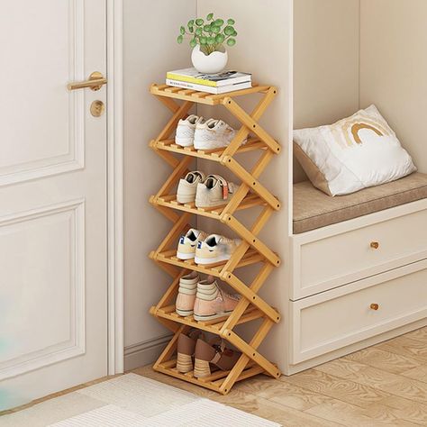 PRICES MAY VARY. 【Space-saving shoe rack】 Magnitt Stackable shoe rack can provide more storage space in the same space. It covers a small area and is very space-saving. multi-tier folding shoe rack provides a good storage channel for your shoes, The compact design can effectively use this space to store more shoes. Keep shoes away from the floor and organize them neatly. 【Durable structure】Made of bamboo, sturdy and durable, it can meet the daily storage needs of all kinds of shoes. the thickene Shelf For Entryway, Folding Shoe Rack, Narrow Shoe Rack, Free Standing Shelves, Entryway Closet, Bamboo Shoe Rack, Foldable Shoes, Standing Shelves, Sofa Accessories