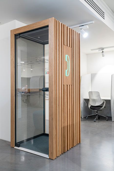 Teepee phone box | Teepee pod | Teepee phone booth Office Booth, Phone Booth Office, Urban Office, Boss Design, Pod House, Office Pods, Telephone Booth, Office Space Design, Phone Box