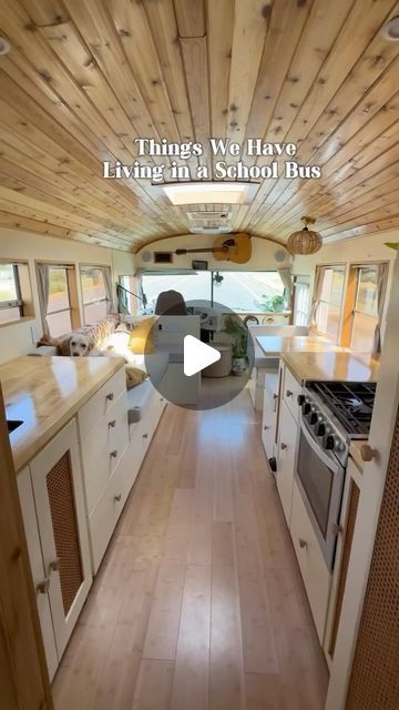 Camper Van Depot on Instagram: "Full Tour of Our School Bus Home- while driving!

@indigosomewhere 

We made sure to include the features that are most asked about: a glimpse at our bathroom, and our refrigerator!

It’s a hot topic in the van/ tiny home community of whether or not it’s worth putting a shower in…. And we think 100000% yes. Same to loads of fridge storage. The more supplies you can have on board, the longer you can stay parked out in the middle of nowhere 🙌

#buslife #vanlife #vanhome #schoolbushome #skoolie #tinyhome #homeonwheels #rv" Tiny Home Community, Truck House, School Bus Tiny House, School Bus Camper, School Bus House, Bus House, Tiny House Community, Travel House, Bus Life