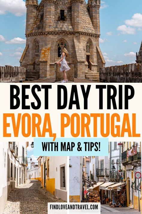 This one day in Evora guide brings you through the top attractions in this Portugal city and includes an interactive map for guidance. | One day in Evora | Evora day trip | Evora portugal | historic cities | things to do in portugal | euro summer | Portugal summer | summer in Portugal | bone chapel | summer bucket list | off the beaten path destinations | portugal itinerary Summer In Portugal, Portugal City, Evora Portugal, Portugal Itinerary, Portugal Cities, Love And Travel, Albufeira Portugal, Portugal Vacation, Portugal Travel Guide