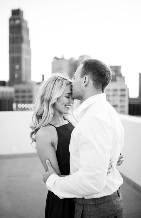 Downtown Detroit, Detroit Wedding, Engagement Session, Engagement Photos, Roof, Photography, Black