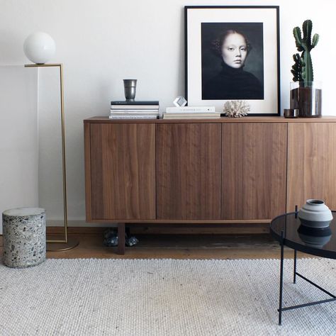 Ikea ‚Stockholm’ sideboard @michieljbosman Ikea Stockholm Sideboard, Living Room Ikea, Ikea Stockholm, Dream House Living Room, Hm Home, Ikea Living Room, Sideboards Living Room, Elegant Living Room, Elegant Living