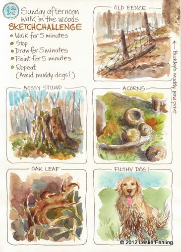 Everyday Artist: The 5-5-5 Sketch Challenge 5 Minute Sketches, Drawing Squares, Leslie Fehling, Nature Journals, Journal Drawing, Nature Journaling, My Backpack, Artist Journal, Watercolor Journal