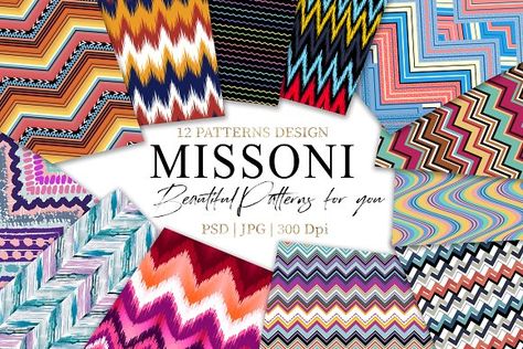 Missoni Pattern by Luiz da Rolt on @creativemarket Missoni Pattern, Print Design Template, Chevron Background, Chevron Patterns, Creative Illustration, Water Colors, Pretty Prints, Patterns In Nature, Personalized Stationery