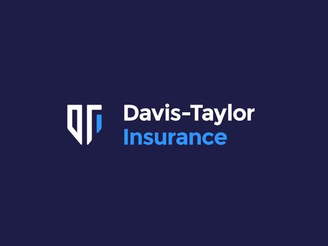 Davis-Taylor Insurance Logo by Alexa Falcone Logo Insurance Design, Insurance Logo Design Inspiration, Insurance Company Logo, Insurance Logo Design, Management Logo Design, Insurance Branding, Journey Logo, Insurance Logo, Blue Logo Design