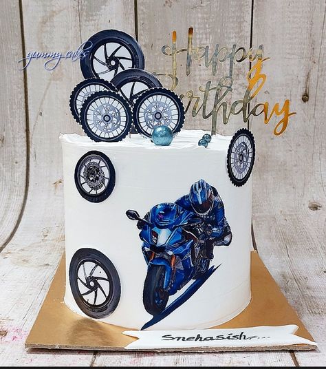 Cake For Bike Lover, Motor Cake Design, Bike Cake Design, Bike Theme Cake, Motor Cake, Lover Cake, Decor Tort, Bike Cakes, Boy Cakes