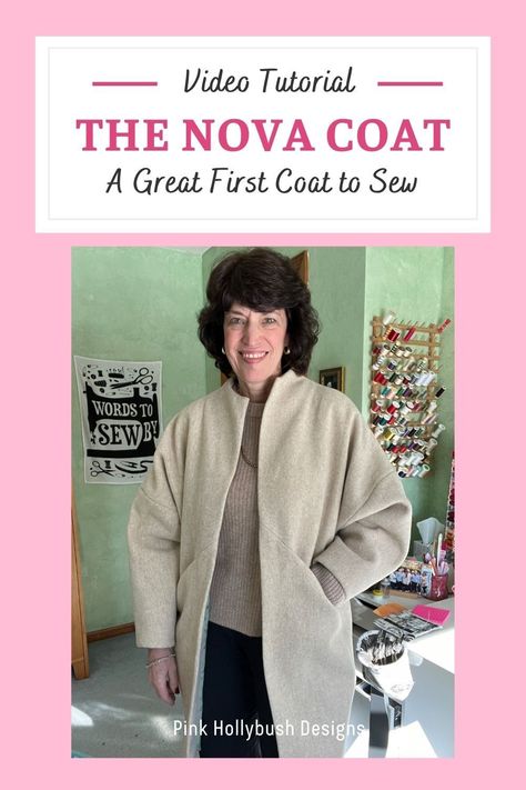 The Nova Coat by Papercut Patterns is a great first coat to sew and here are 3 reasons why. The video tutorial includes fabric and size recommendations as well as showing how to bag the lining. Nova Coat Papercut, Nova Coat Pattern, Sewing Jackets For Women, How To Sew A Coat, Free Coat Pattern, Easy Coat Pattern, Oversized Coat Pattern, Nova Coat, A Line Coat