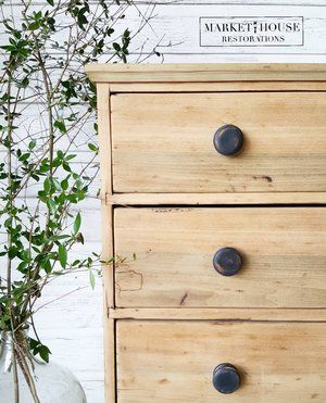 How To Get This Look! Raw Dresser Makeover — Market House Restorations Dyi Painting, Raw Wood Furniture, Nicole Curtis, Country Chic Paint, Write A Blog, House Restoration, Dressers Makeover, Wooden Dresser, Diy Furniture Renovation