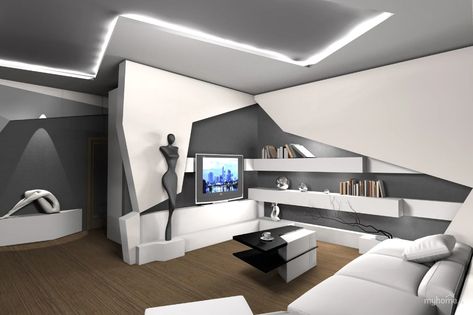 Futuristic House Interior, Futuristic Home Interior, Apartment Design Inspiration, Futuristic Bedroom, Futuristic Interior Design, Futuristic House, Studio Apartment Design, White Bedroom Design, Behance Design