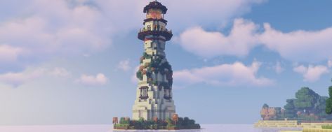 Modern Lighthouse, Minecraft Lighthouse, Minecraft Structures, Minecraft Cottage, Minecraft House Tutorials, Minecraft Castle, Cute Minecraft Houses, Minecraft Map, Minecraft Construction