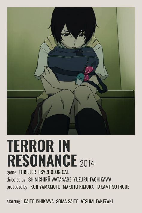 Terror In Resonance, Cosplay Clothes, Japanese Animated Movies, Anime Suggestions, Film Posters Minimalist, Good Anime Series, Animes To Watch, Poster Anime, Film Anime