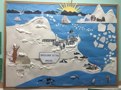 Arctic animals. Penguins, seals, walrus, jellyfish, reindeer, moose, killer whales, whales, white owls, white fox, polar bears and more. Fox Habitat, Arctic Habitat, White Owls, Habitats Projects, Summer Camp Themes, Preschool Craft, Polar Animals, Around The World In 80 Days, Preschool Writing