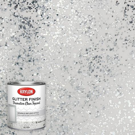 Glitter Bedroom, Glitter Paint For Walls, Silver Metallic Paint, Creative Wall Painting, Decor Lights, Half Pint, Craft Paint, Metallic Luster, Silver Paint