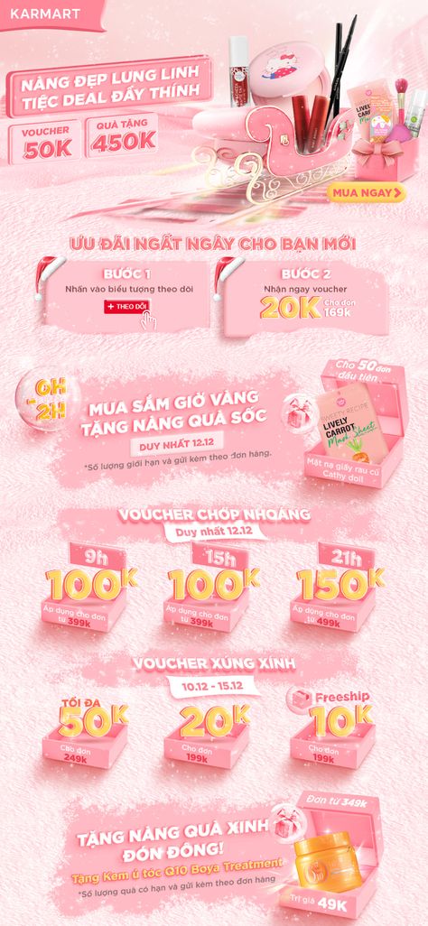 LANDINGPAGE LAZADA 12.12 CHRISTMAS _ KARMART on Behance Graphic Design Promotion, Mailer Design Ideas, Promotion Banner Design, Banner Cosmetic, Cosmetics Poster, Christmas Sale Poster, Banner Website, Cosmetic Banner, Banner Web