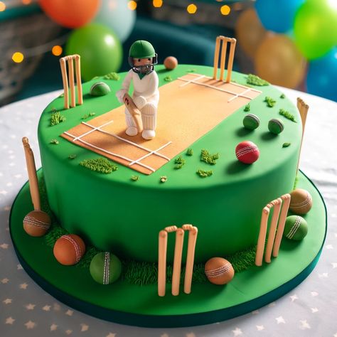 How to Design a Perfect Cricket Theme Birthday Cake (4) Cricket Theme Birthday, Cricket Theme Cake Without Fondant, Cake For Cricket Lovers, Cricket Theme Cake Birthdays, Cricket Cake Design, Cricket Theme Birthday Party Decoration, Cricket Cakes For Boys, Cricket Birthday Cake, Cricket Theme Cake