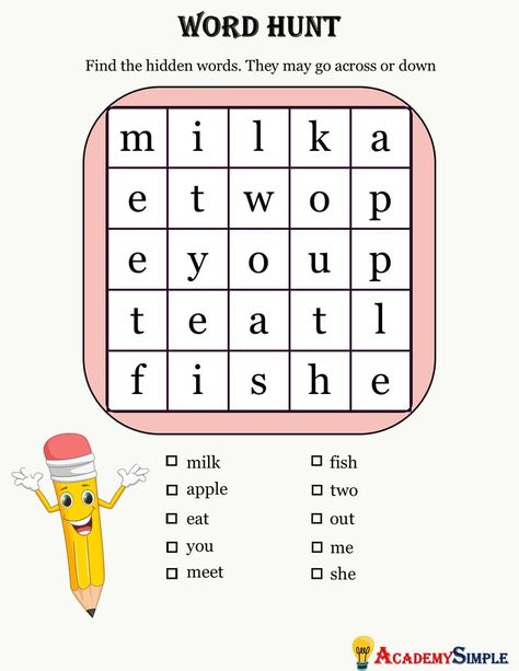 Primary 1 Activities, English Games For Grade 1, Grade 1 Fun Worksheets, English Puzzles For Kids, Worksheet For Primary School, Word Hunt Activities, Find The Words Worksheet, Puzzle Activity For Kids, Word Search For Grade 1