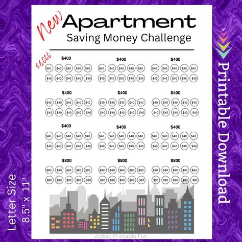 Apartment Saving, Challenge Saving Money, Savings Plan Printable, Biweekly Saving, Biweekly Budget, Saving Challenge Printable, Saving Money Chart, Budget Sheet, Money Chart