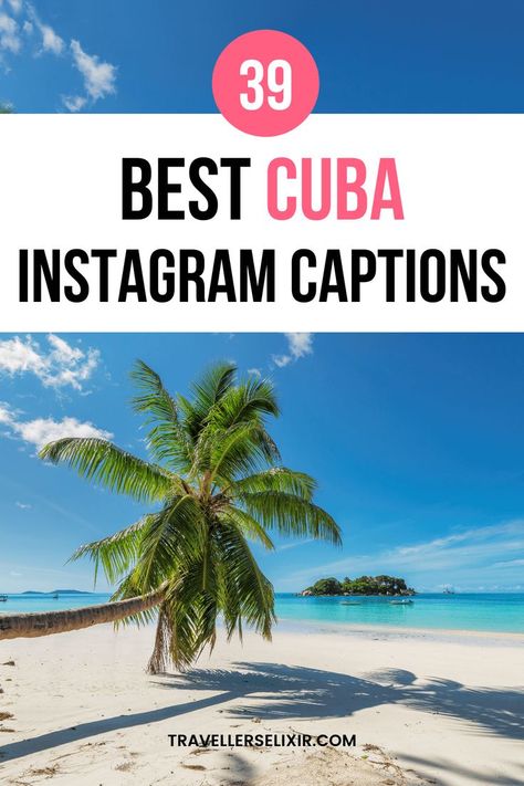 Best Cuba Instagram captions & quotes Cuba Quotes, Beach Insta Captions, Cuba Outfit, Creative Captions, Puns Quotes, Cuba Pictures, Cuba Fashion, Cuba Vacation, Vacation Captions