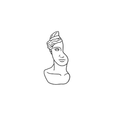 Minimalist Statue Tattoo, Roman Tattoo Ideas Women, Circe Tattoo Simple, Hypatia Tattoo, Simple Greek Tattoos, Small Greek Tattoos, Odyssey Tattoo, Greek Tattoo Design, Ancient Greek Tattoo