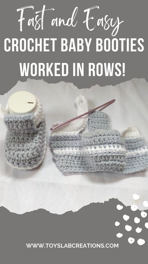 New Born Baby Crochet Free Patterns, Crochet Newborn Hat And Booties Free Pattern, Free Baby Booties Crochet Pattern, Free Newborn Crochet Patterns, Easy Crochet Baby Hats Free Pattern, Baby Booties Crochet Pattern Free, Newborn Booties Crochet, Crochet Baby Shower Gifts, Crochet Newborn Booties