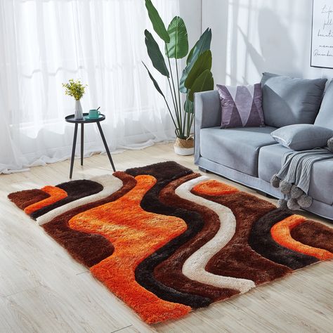 The Mateos Shag is a thick, lush shag that feels great under foot! The contemporary designed, handwoven rug is constructed from 100% polyester. Enjoy the super-soft feel of this rug in a variety of contemporary geometric designs. Brown Area Rug, Orange Area Rug, Shag Area Rug, Handwoven Rug, Perfect Rug, Brown Area Rugs, Orange Rugs, Cool Rugs, Orange Brown