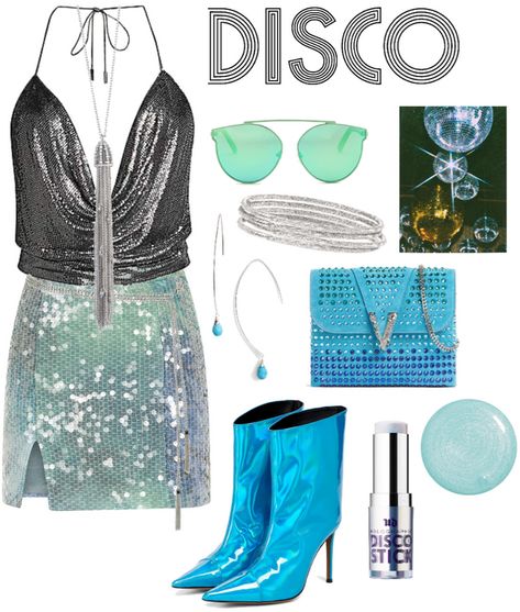 Disco Outfit Ideas, 70s Party Outfit, Turquoise Outfit, Turquoise Clothes, Disco Aesthetic, Disco Birthday, Disco Bachelorette, Las Vegas Party, Future Bedroom