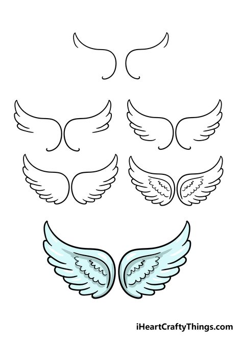 How to Draw Angel Wings – A Step by Step Guide Angel Wings Easy, Draw Angel Wings, Draw Angel, Wings Sketch, Angel Wings Painting, Angel Wings Drawing, Wing Tattoo Designs, Wings Drawing, Clip Art Library