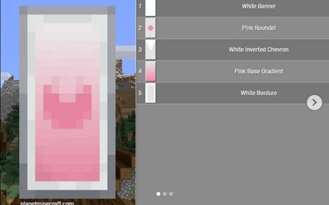 Cute Pink Minecraft Banners, Cute Banner Designs Minecraft Pink, Minecraft Flag Design Tutorial, Minecraft Banner Designs Pink, Minecraft Banner Recipes, Heart Banner Minecraft, Cute Banner Designs Minecraft, Pink Heart Banner, Sanrio Minecraft