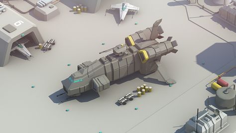 Lowpoly Scifi world on Behance Low Poly Spaceship, Low Poly Sci Fi, Scifi World, Scifi Building, Scifi Environment, 3d Cinema, Low Poly Character, Sci Fi Games, Zero To Hero