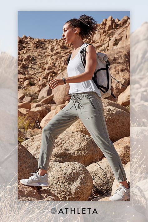 These pants are made to move and stretch. Stash your essentials in the four zip pockets and get out there. Outfit Camping, Camping Attire, Trekking Outfit Women, Trekking Outfit, Hiking Clothing, Hiking Outfit Women, Summer Hiking Outfit, Outdoor Clothes, Nature Instagram