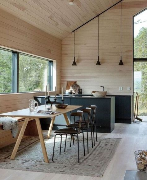 Join me as I share 50 stunning Scandinavian cabin interior ideas that will inspire you to create your own slice of Nordic paradise. Whether you're looking to Scandinavian Cabin Interior, Scandinavian Cabins, Cabin Interior Ideas, Interior Marble, Scandinavian Cabin, Barndominium Interior, Cabin Interior Design, Tiny House Loft, Minimalist Kitchen Design