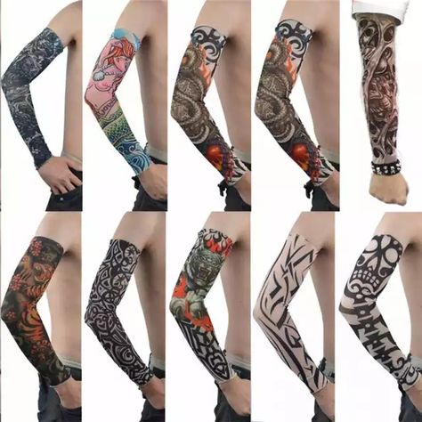 Fake tattoo Manset Lengan, Stocking Tattoo, Fake Tattoo Sleeves, Tattoo Health, Arm Temporary Tattoos, Temporary Tattoo Sleeves, Stocking Designs, Tattoo Sleeves, Arm Sleeve Tattoos