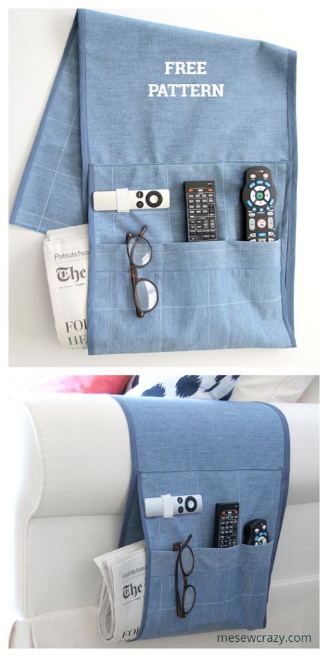 DIY Sofa Remote Caddy Free Sewing Patterns Armchair Pockets Pattern, Armchair Remote Caddy Free Pattern, Armchair Caddy Pattern Free, Chair Caddy Pattern, Remote Caddy Diy, Arm Chair Caddy Pattern, Remote Organizer, Couch Caddy, Sofa Organizer