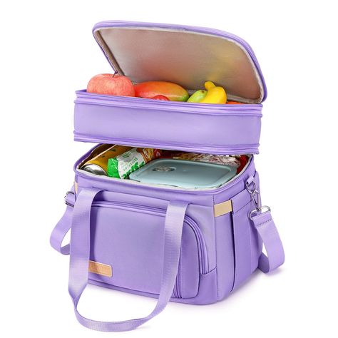 PRICES MAY VARY. 【Double Deck Lunch Bag】 Our lunch bag size: 9.3H''*10.4L''*8'.2''W, expanded size: 11.4H''*10.4L''*8.2''W. Double Deck Lunch Bag is designed with a wet/dry folding design, which is more in line with the needs of healthy food snacks storage and prevents food from piling up and squeezing. Large capacity design can meet all your needs during the whole day work trip, such as lunch box, beer, snacks, drinks, sandwiches, fruits, etc. 【Upgraded Insulated and Leakproof】 The insulated lu Healthy Food Snacks, Beer Snacks, Lunch Boxes For Men, Lunch Boxes For Women, Mens Lunch Bag, Teddy Bear Wallpaper, Reusable Lunch Bags, Work Trip, Lunch Tote Bag