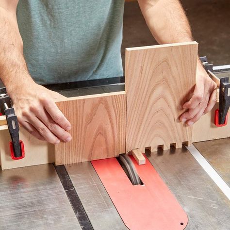 How to Make a Box Joint Jig (With Pictures) (DIY) | Family Handyman Wood Jig, Woodworking Jig Plans, Workshop Projects, Wood Workshop, Woodworking Jigsaw, Table Saw Jigs, Woodworking Jig, Box Joints, Woodworking Box