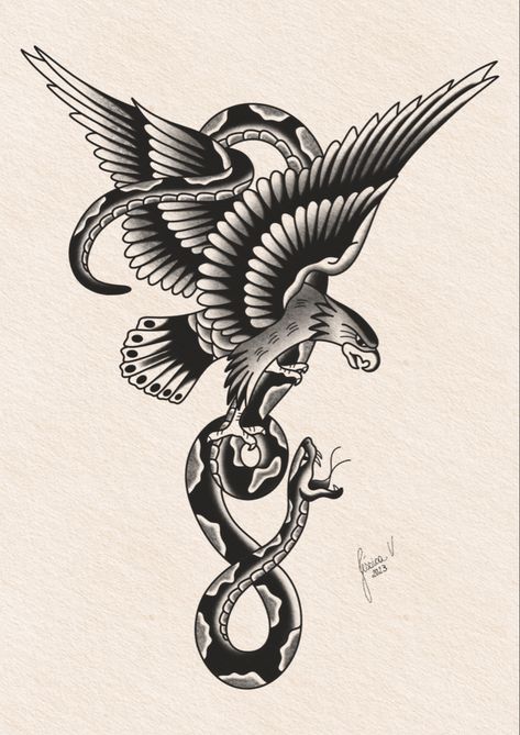 Eagle And Snake Drawing, Eagle Snake Tattoo Traditional, Eagle Snake Tattoo, Eagle And Snake Tattoo, Brazilian Tattoo, Eagle Snake, Traditional Tattoo Stencils, Black Men Tattoos, Tiger Tattoos