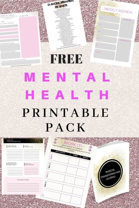 Health Printables, Self Care Worksheets, Free Mental Health, Mental Health Activities, Emdr Therapy, Planner Sheets, Health Journal, Mental Health Resources, The Pack