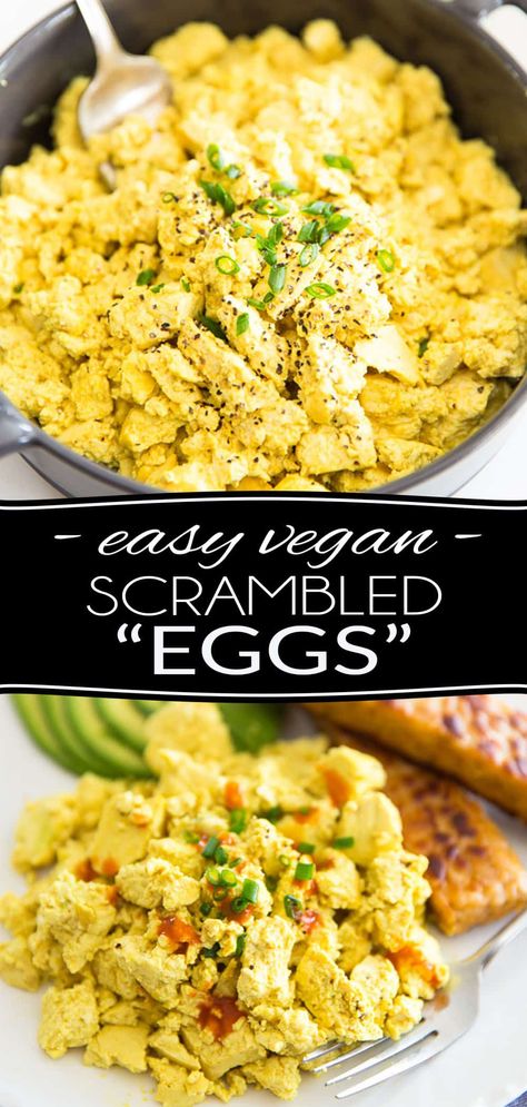 Tofu Scrambled Eggs, Tofu Scramble Vegan, Scrambled Tofu Recipe, Tofu Breakfast, Vegan Tofu, Tofu Dishes, Tofu Scramble, Vegan Eggs, Healthy Foodie