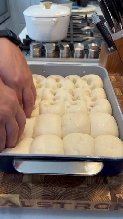 Little Cajun House Recipes, Focaccia Bread With Dinner Rolls, Rhodes Rolls Breakfast Recipes, Rhodes Rolls Deep Dish Pizza, Rhodes Rolls Pizza Recipes, Rhodes Dinner Roll Pizza, Rhodes Rolls Recipes Foccacia, Rhodes Frozen Rolls Recipes, Rhodes Rolls Pizza Crust