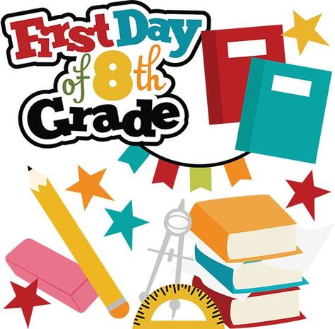 First Day Of 8th Grade, School Layouts, Scrapbook School, Scrapbook Memories, 8th Grade Art, School Scrapbook, Scrapbook Titles, School Clipart, Educational Printables