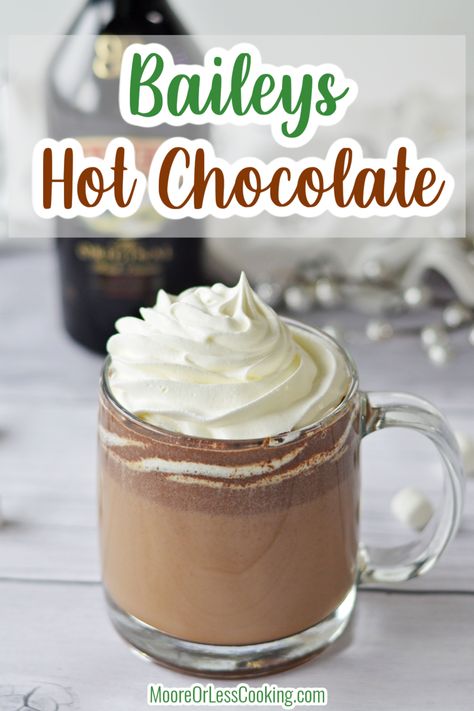 Rich, creamy, and full of flavor, Baileys Hot Chocolate is an adult warm beverage that’s always a welcome treat. This made-from-scratch hot cocoa recipe is a decadent dessert cocktail that’s perfect for any occasion. Baileys Hot Chocolate, Alcohol Chocolate, Inexpensive Dinner Recipes, Adult Snacks, Boozy Hot Chocolate, Christmas Eats, Southern Sweet Tea, Hot Cocoa Recipe, Cheap Recipes