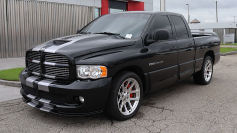 At Vicari's Upcoming Biloxi Fall, 2024 Auction, is Lot:S516 – a 2005 DODGE RAM PICKUP 1500 SRT-10 – Body:4 DOOR CAB; EXTENDED; QUAD Exterior:BLACK  Interior:BLACK Transmission:  Engine:V10, 8.3L; SFI V10 Engine, Dodge Ram Pickup, Dodge Viper, Car Auctions, Driving Experience, Dodge Ram, Fall 2024, Black Interior, Quad