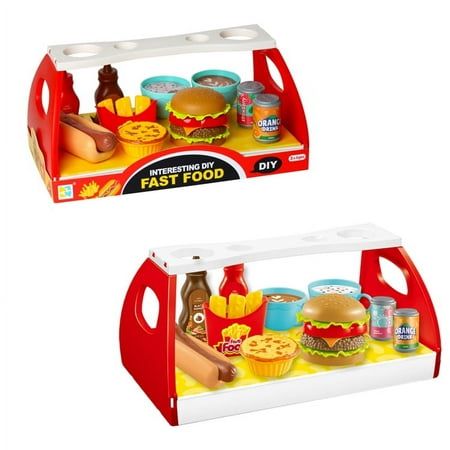 Make sensational pretend play fast food fresh to order! The all-inclusive 21 pieces set includes an American style hamburger. Pretending to serve and eat has heaps of fun when the food items look like the real thing! Fast Food Play Set Celebrate the fun of food and the great restaurants play with your own pretend-play fast food set! This is an ideal gift for birthdays, parties, Children's Day, Christmas, Halloween, Thanksgiving and New Year's Day , suitable for boys and girls, for ages 3 4 5 6, Play Kitchen Food, Kitty Toys, Play Kitchen Accessories, Food Play, Play Food Set, Hello Kitty Toys, Play Kitchen Sets, Food Toys, Toy Food